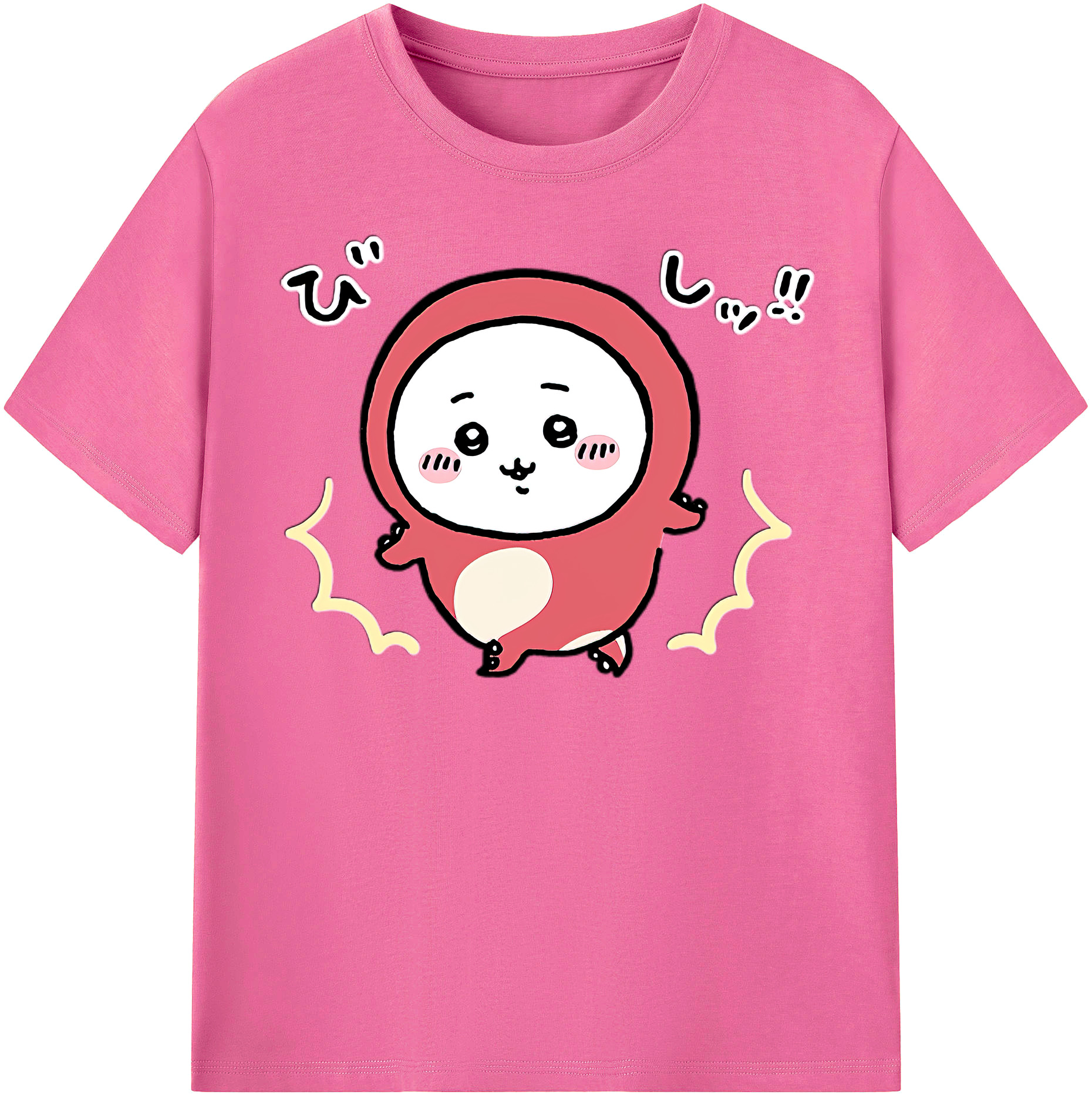 （画像用） ちいかわ ちいかわ Chii-kawa chiikawa レディースカジュアルプリントTシャツ（綿100％）